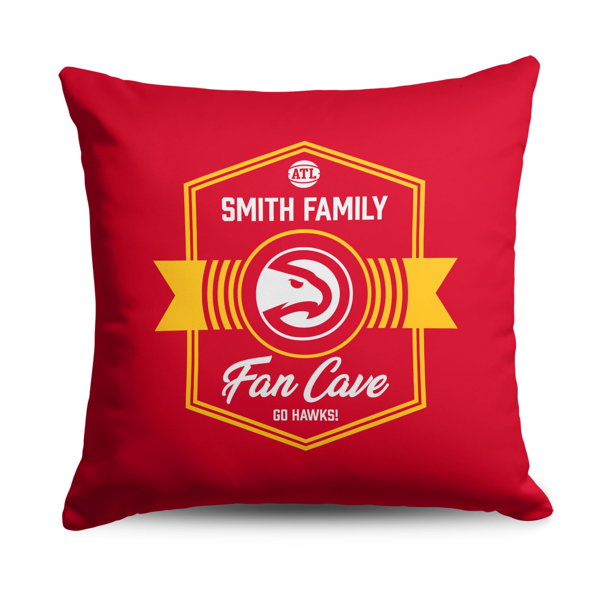 NBA Atlanta Hawks Dominion Personalized Throw Pillow 18Ã—18 Inches