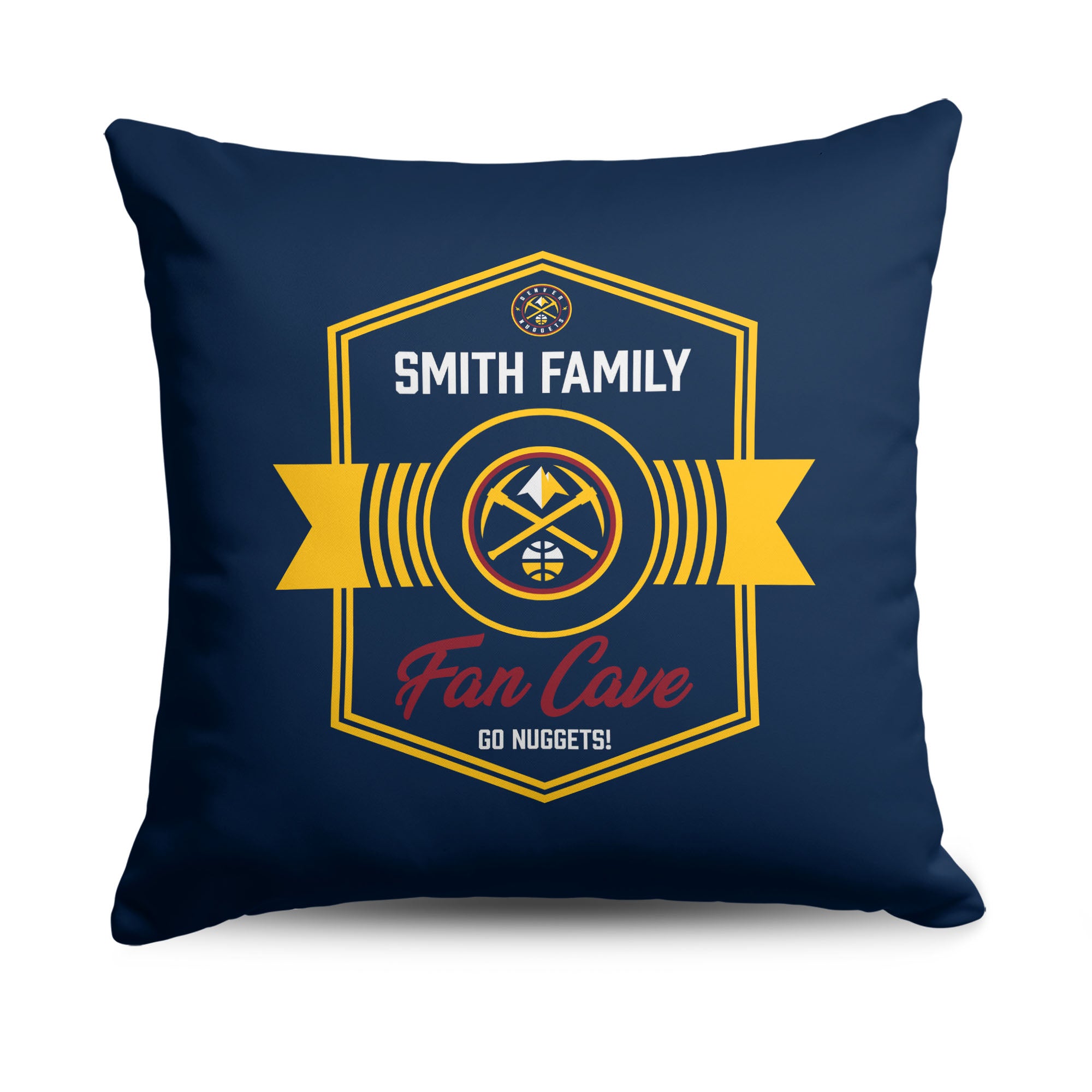 NBA Denver Nuggets Dominion Personalized Throw Pillow 18Ã—18 Inches