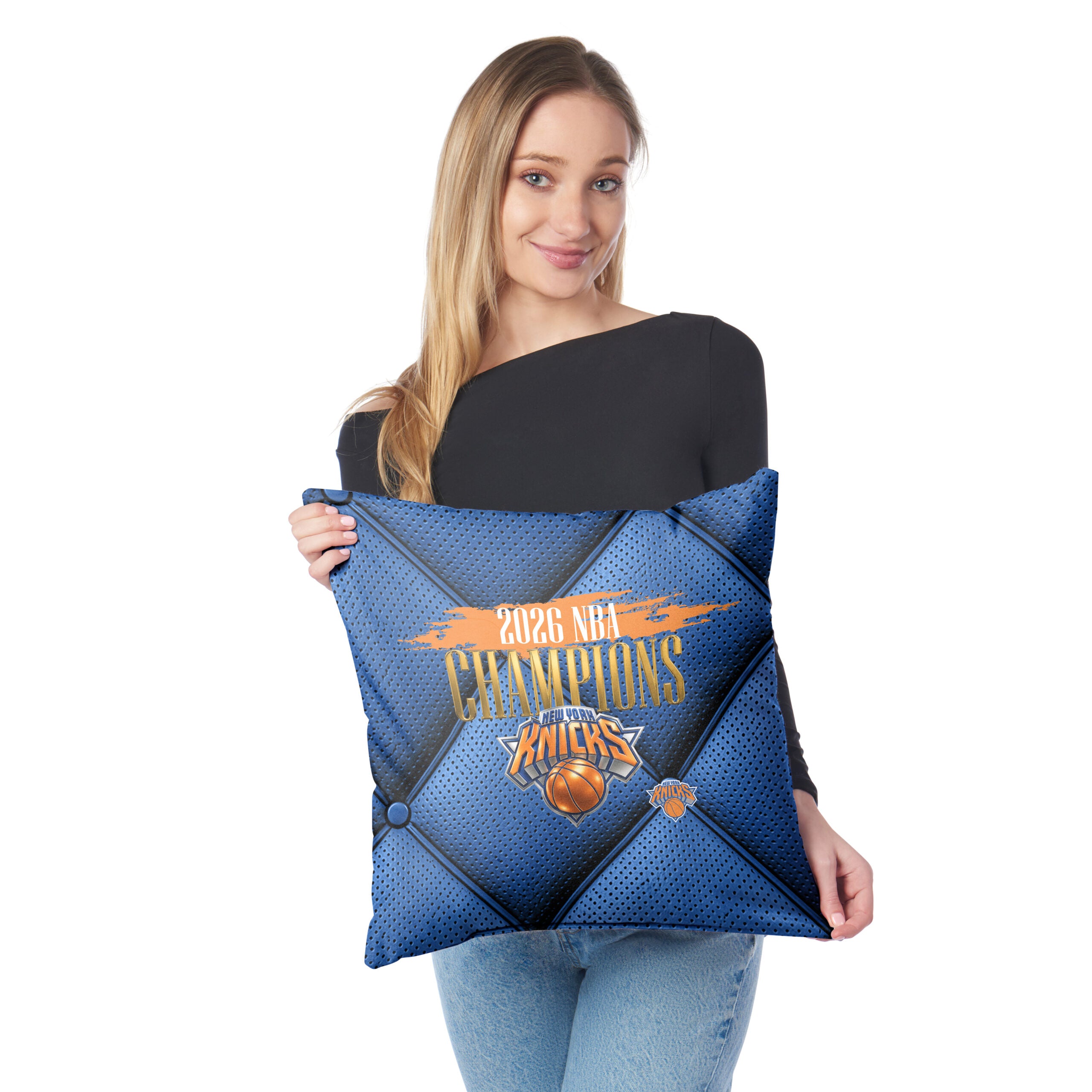 New York Knicks 2026 NBA Champions Imperial Throw Pillow 18x18 inches