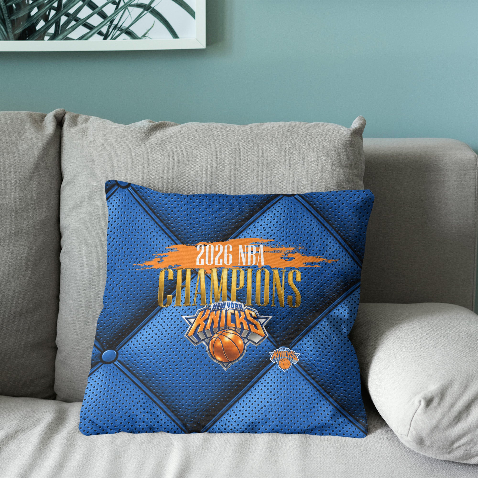 New York Knicks 2026 NBA Champions Imperial Throw Pillow 18x18 inches
