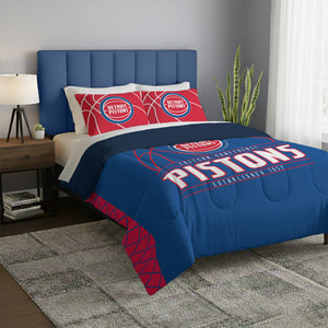 NBA Detroit Pistons Reverse Slam Full/Queen Comforter and Sham Set