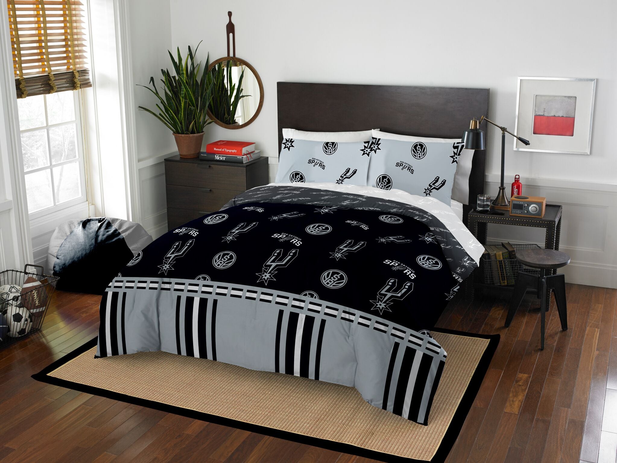 NBA San Antonio Spurs Rotary Full Bed In a Bag Set