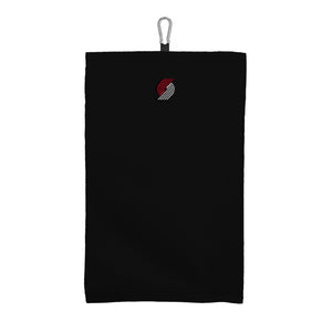 Portland Trail Blazers NBA Team Logo Black Embroidered Microfiber Trifold Golf Towel 16x24 inches