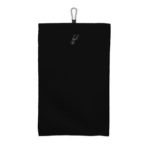 San Antonio Spurs NBA Team Logo Black Embroidered Microfiber Trifold Golf Towel 16x24 inches