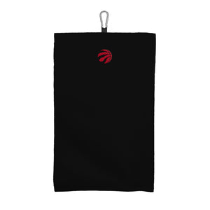 Toronto Raptors NBA Team Logo Black Embroidered Microfiber Trifold Golf Towel 16x24 inches