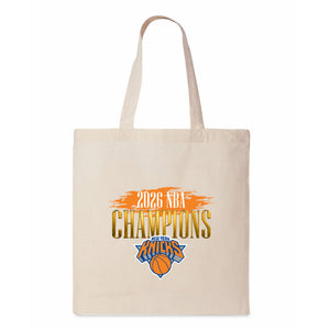 New York Knicks 2026 NBA Champions Pinnacle Tote Bag 14x15 inches