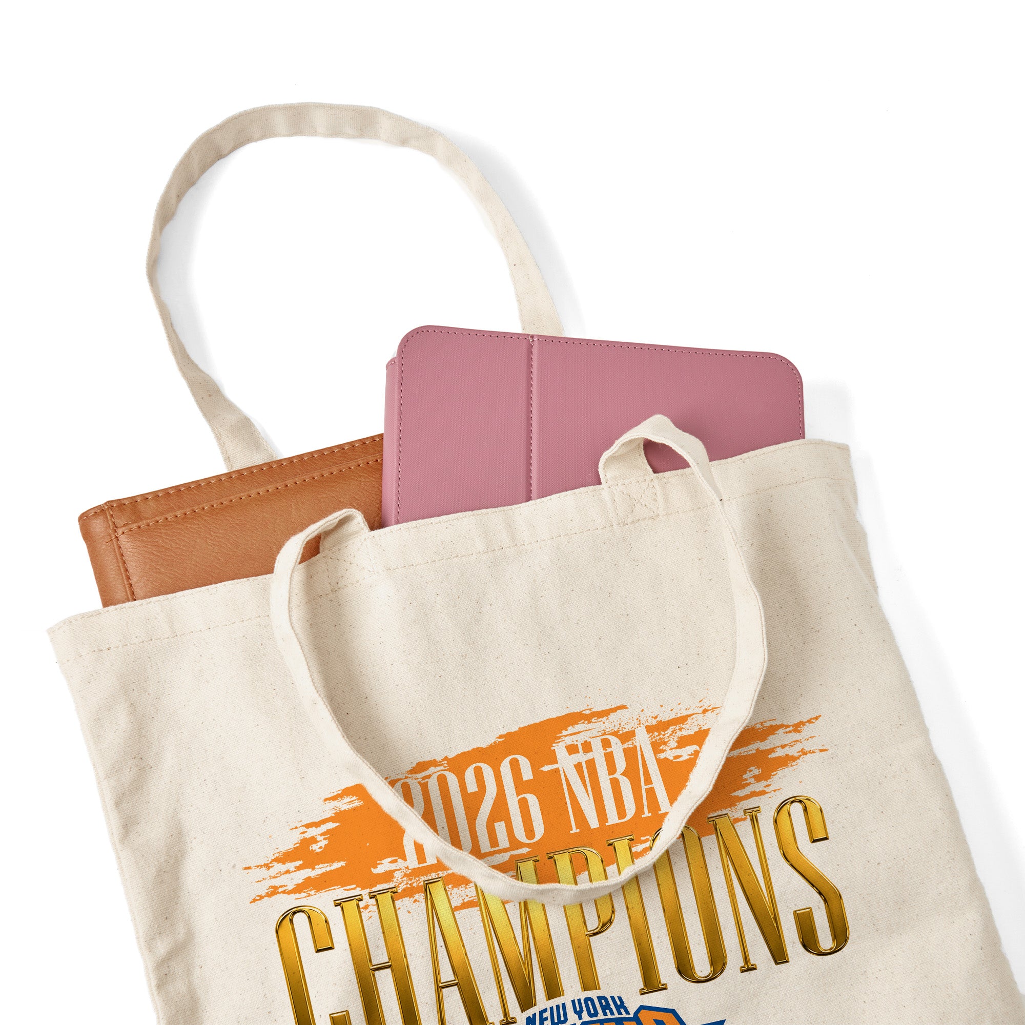 New York Knicks 2026 NBA Champions Pinnacle Tote Bag 14x15 inches