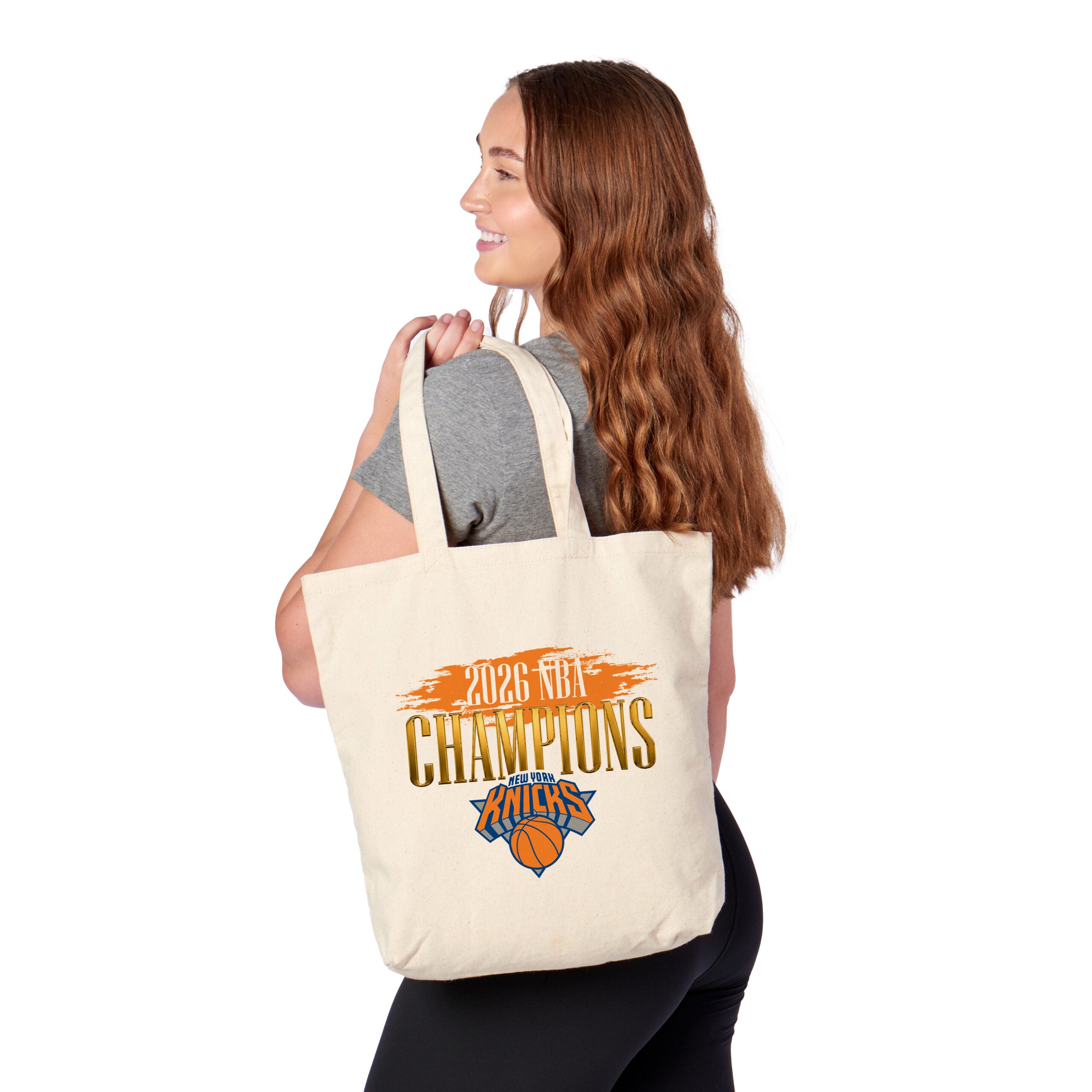 New York Knicks 2026 NBA Champions Pinnacle Tote Bag 14x15 inches