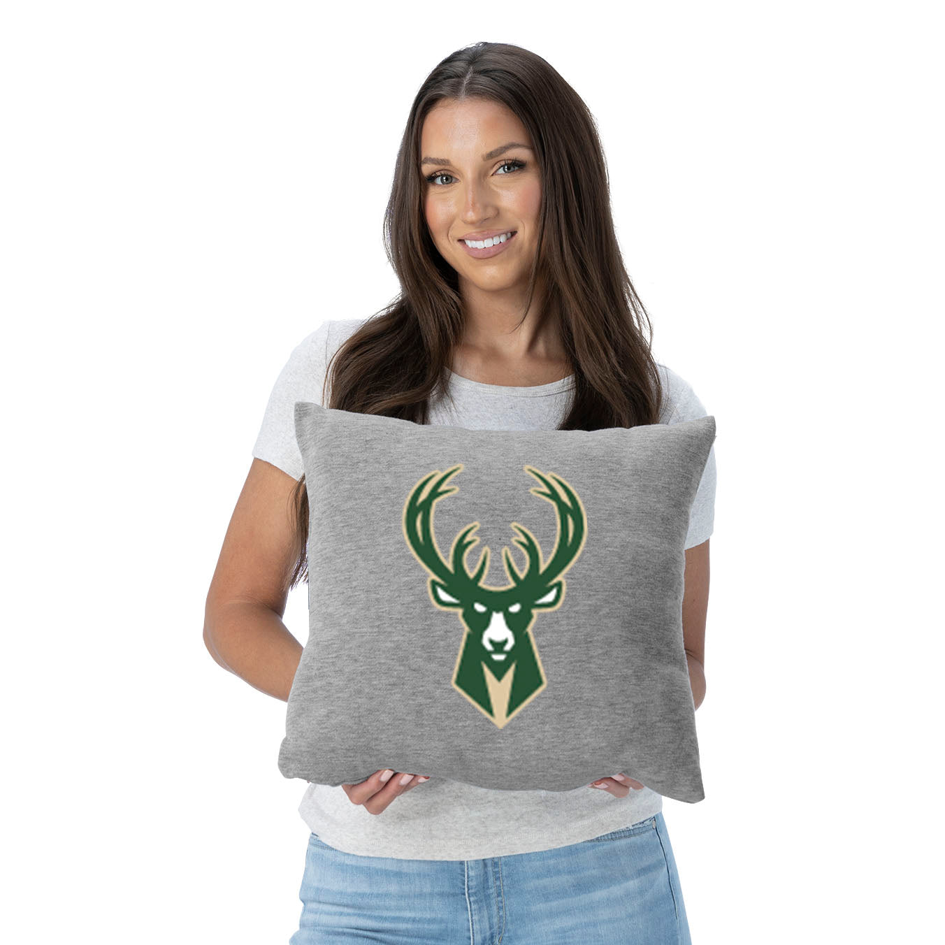 NBA Milwaukee Bucks Primary Sweatshirt PIllow 16 Inches