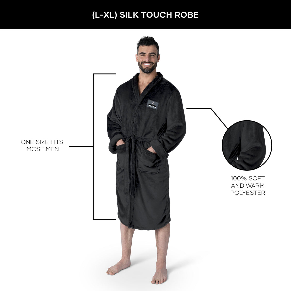 Brooklyn Robe Brooklyn Nets #1 Dad Silk Touch Robe S/M Black