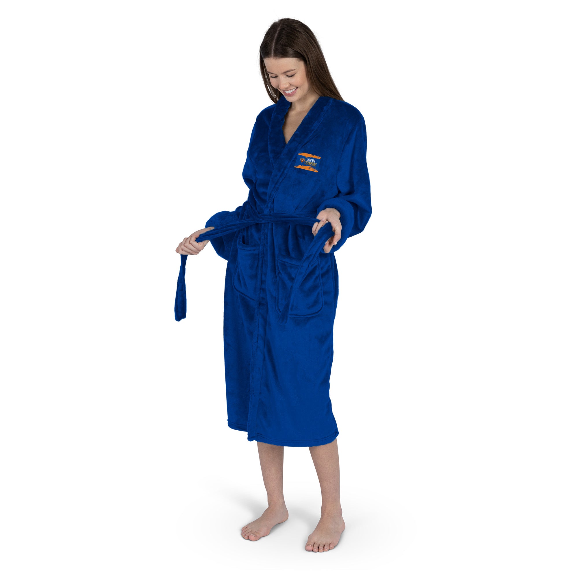 New York Knicks 2026 NBA Champions Vanguard Royal Silk Touch Robe Small/Medium