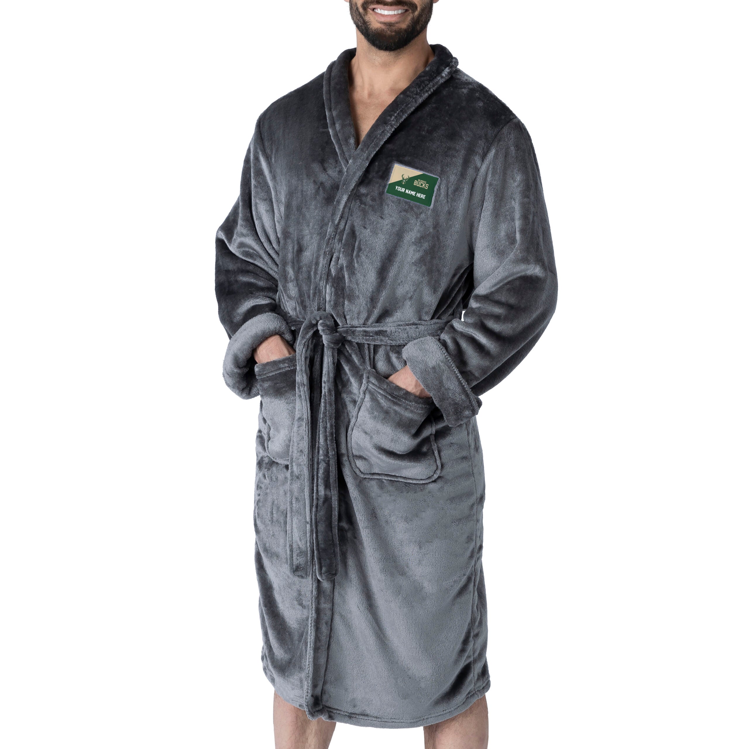 NBA Milwaukee Bucks Snipe L/XL Personalized Robe 26 x 47 Inches