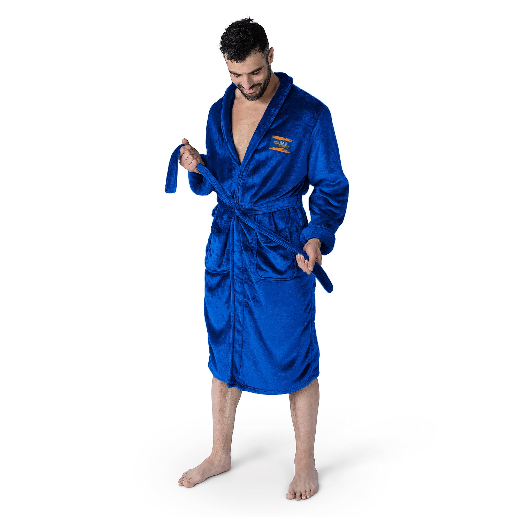 New York Knicks 2026 NBA Champions Vanguard Royal Silk Touch Robe Large/XLarge
