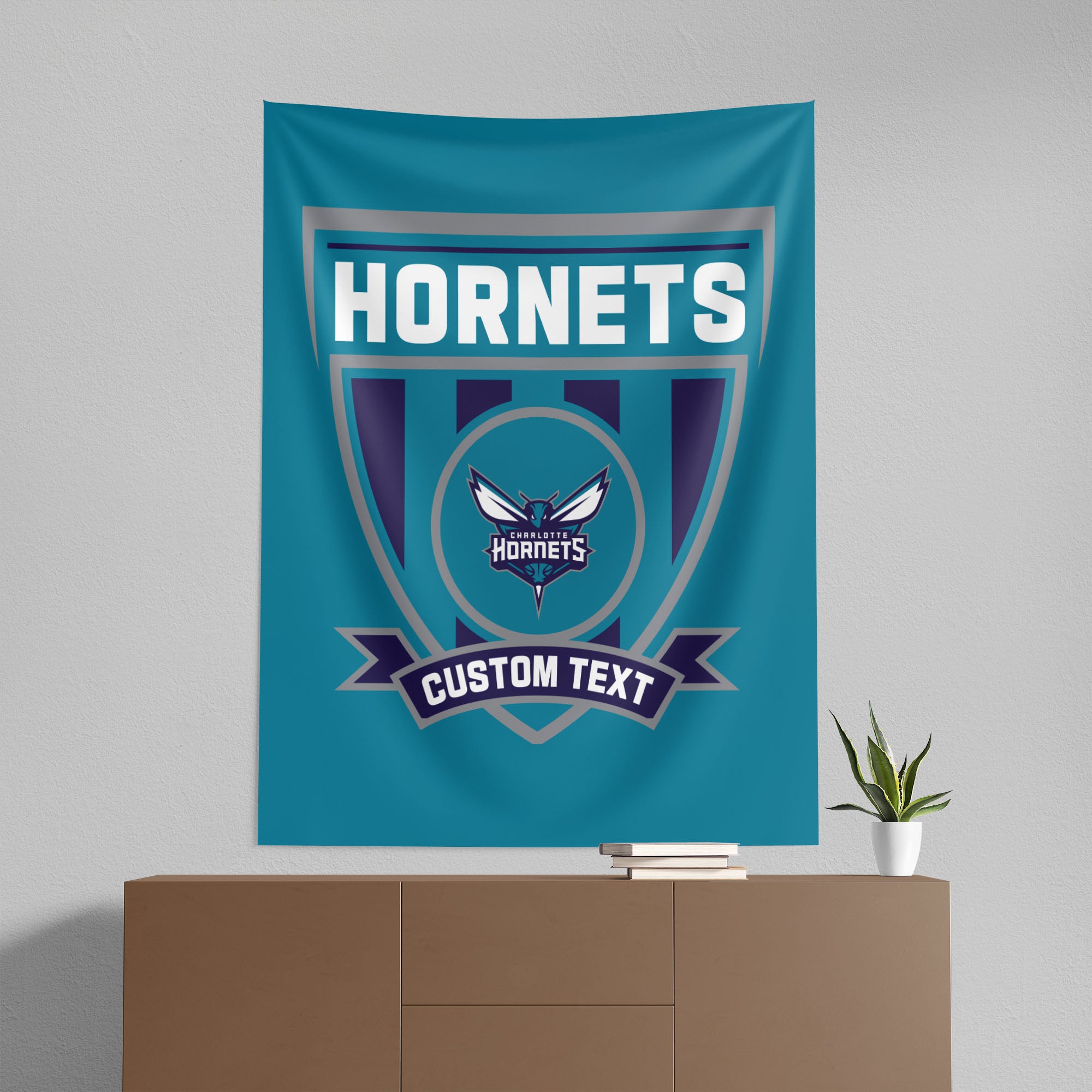 NBA Charlotte Hornets Allegiance Personalized Wall Hanging 50x60 Inches