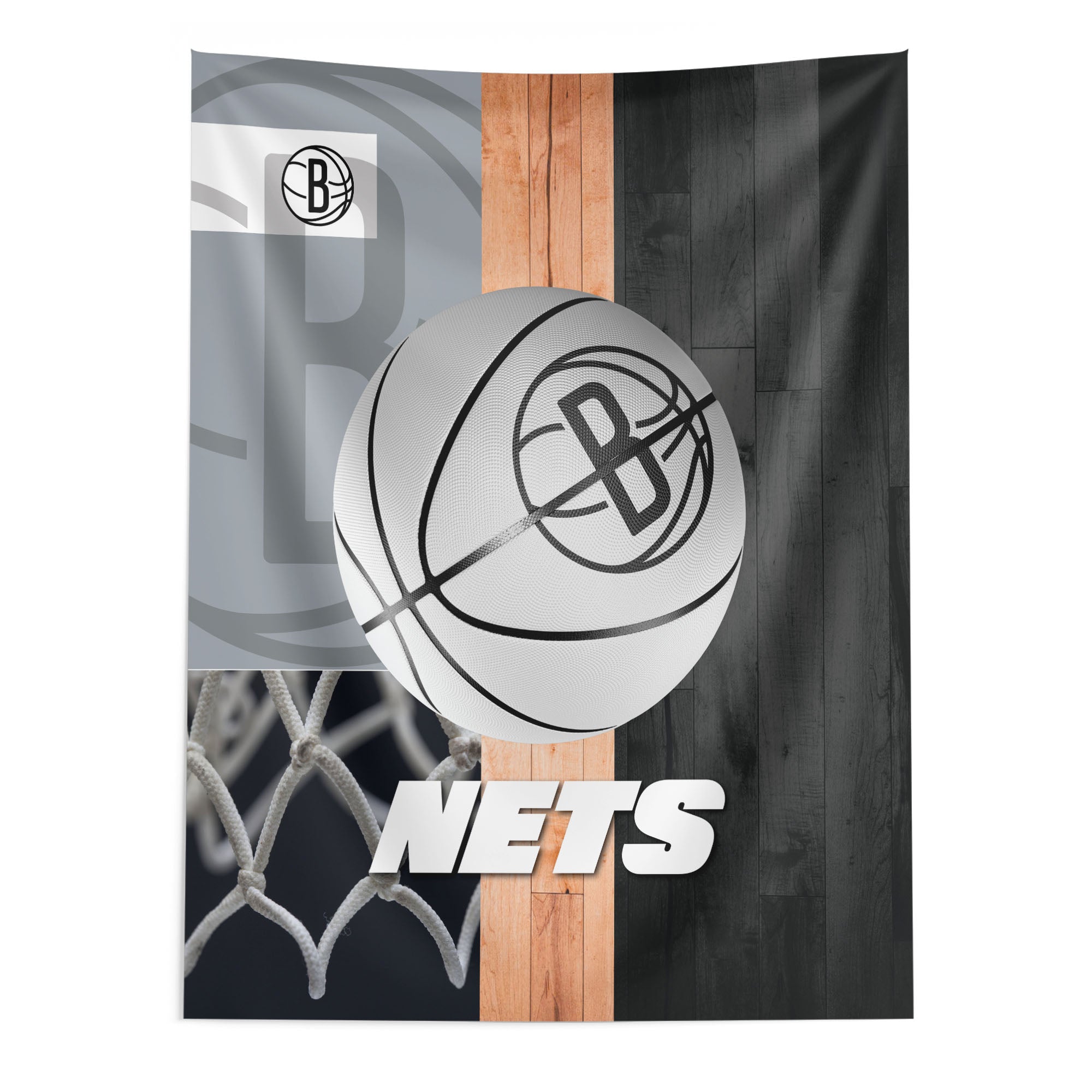 NBA Brooklyn Nets Powerball Wall Hanging 50 x 60 Inches