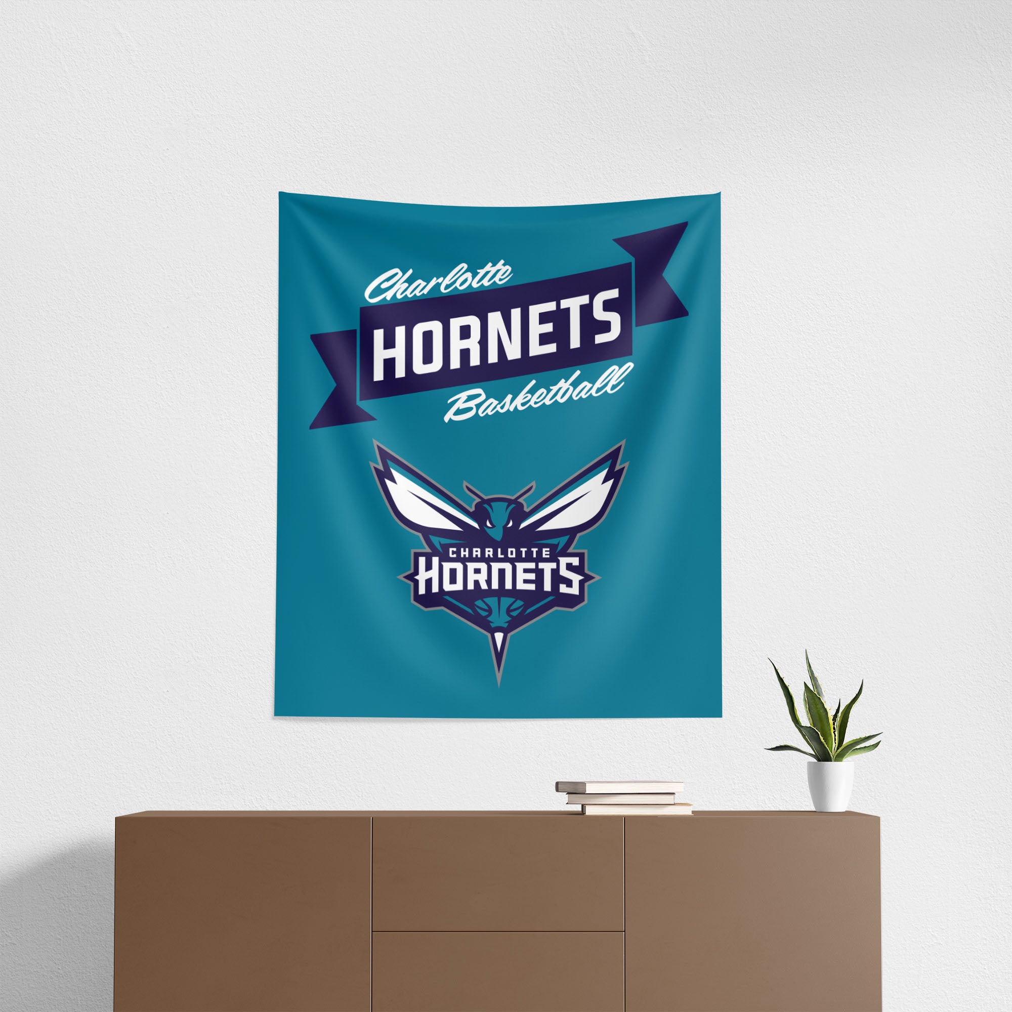 NBA Charlotte Hornets Premium Wall Hanging 34 x 40 Inches