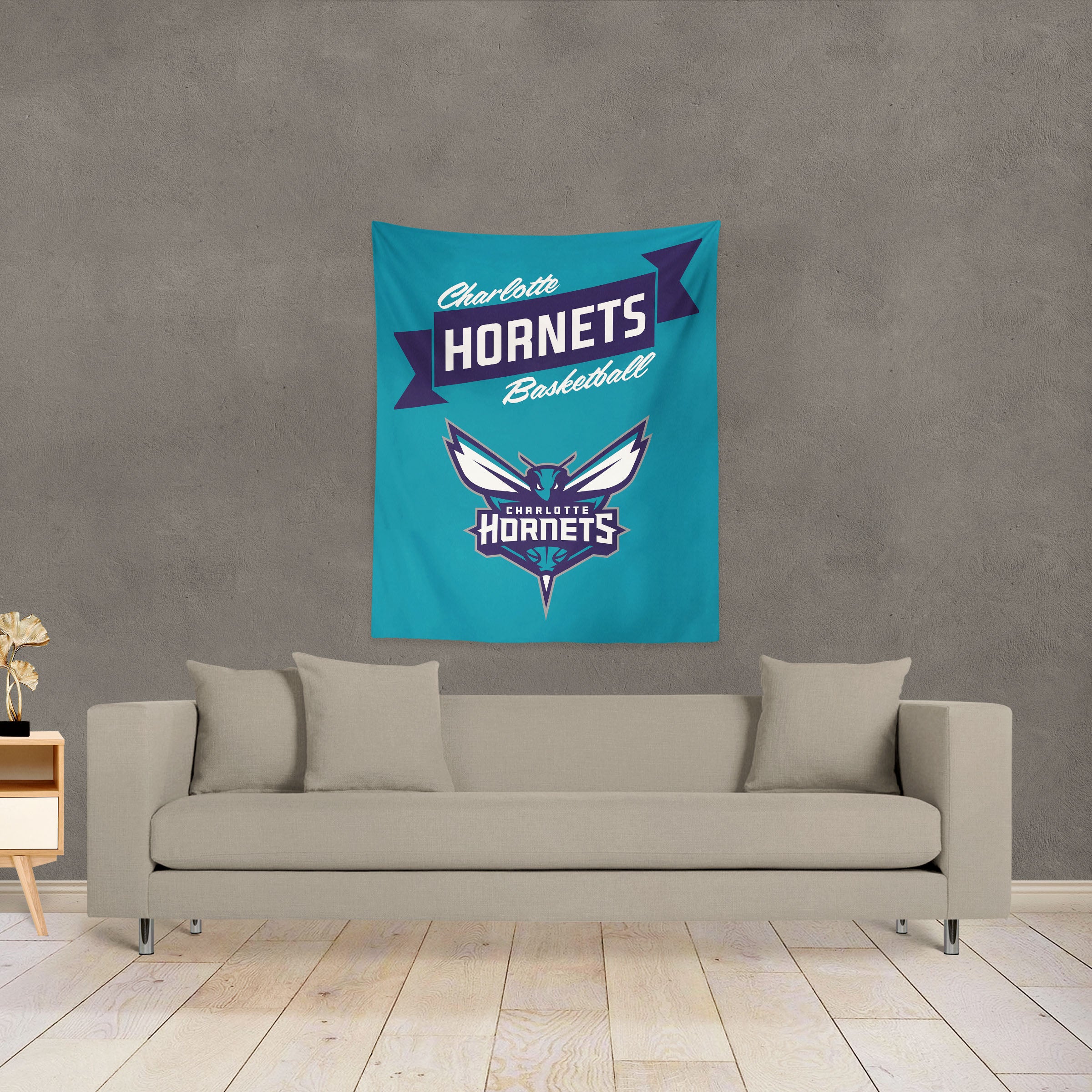 NBA Charlotte Hornets Premium Wall Hanging 34 x 40 Inches