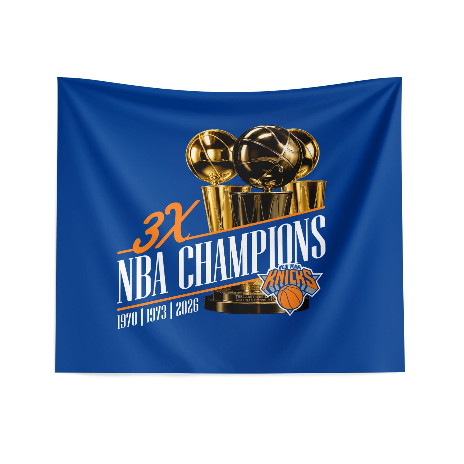 New York Knicks 2026 NBA Multi-Champs Reload Wall Hanging 34x40 inches