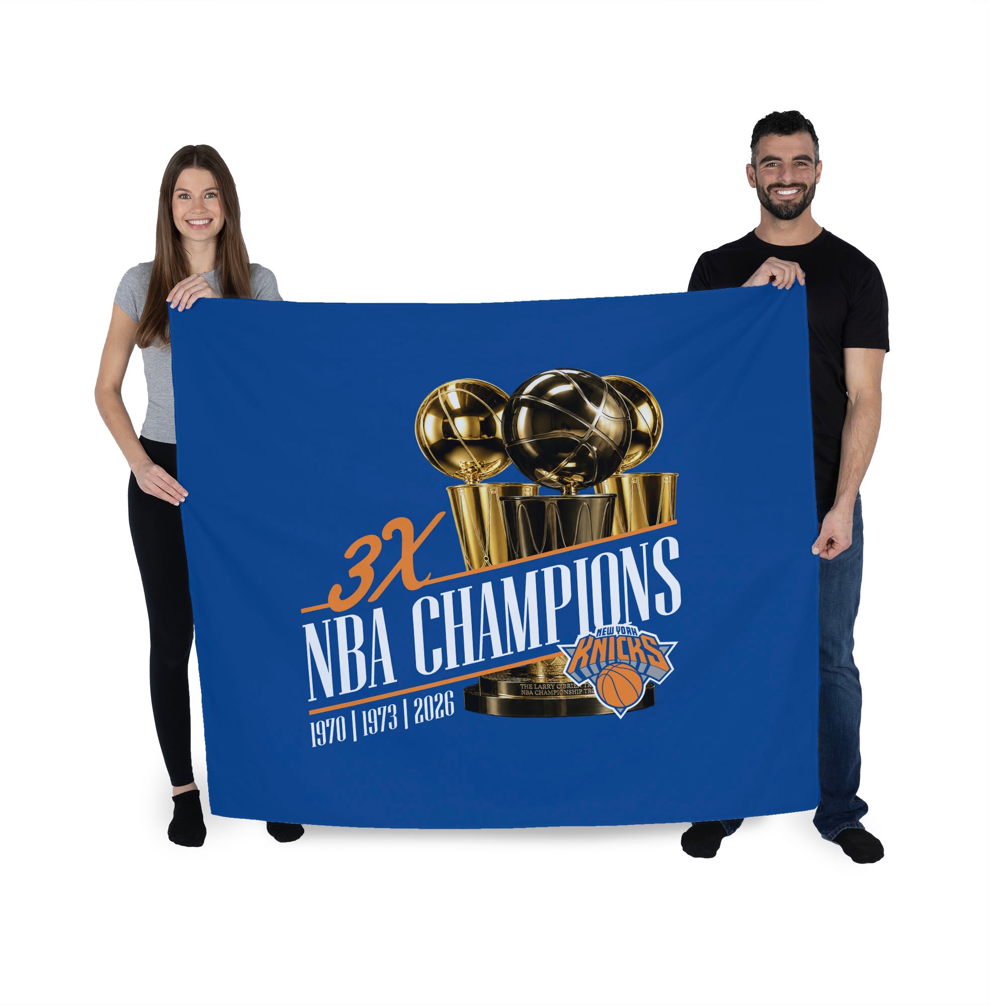 New York Knicks 2026 NBA Multi-Champs Reload Wall Hanging 34x40 inches