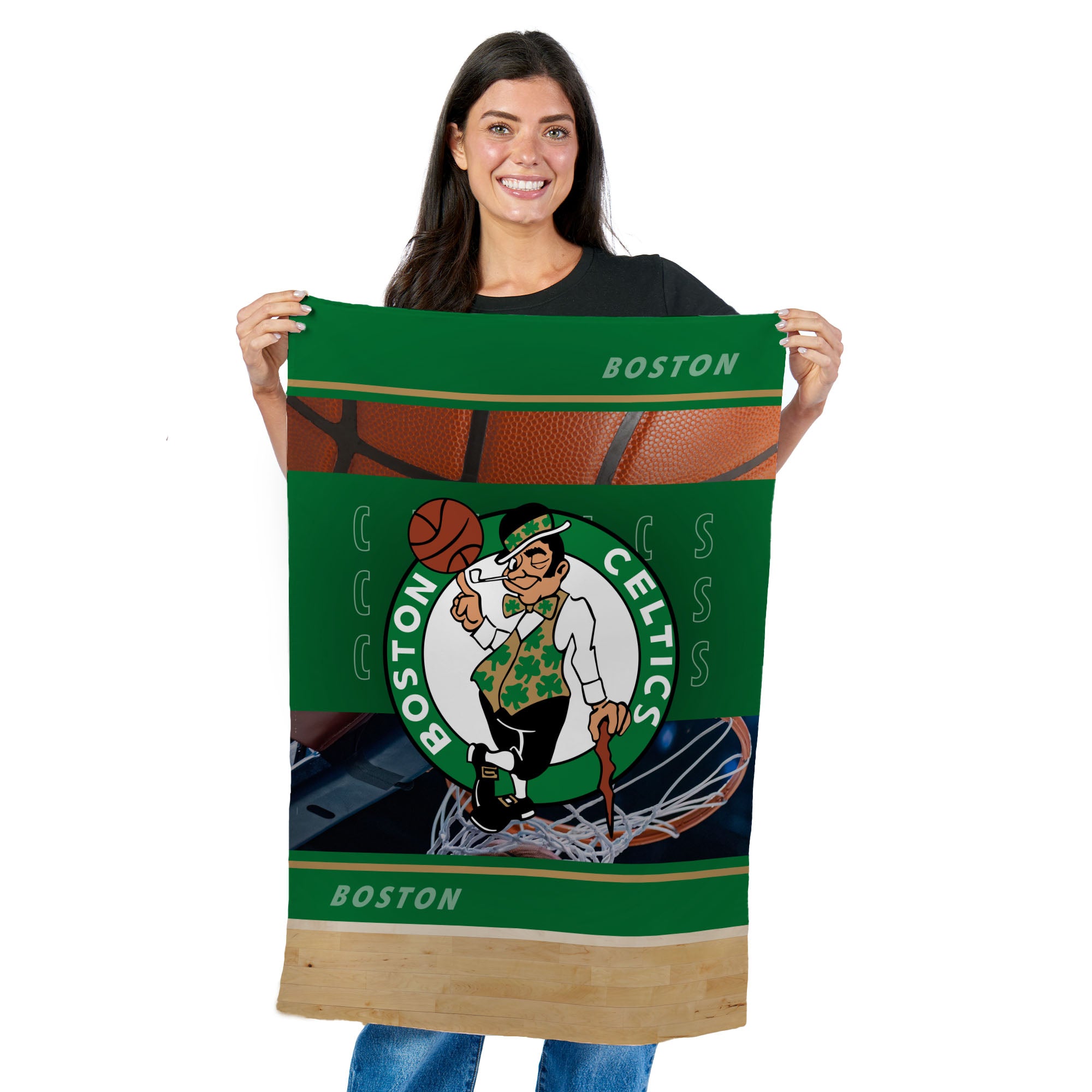 NBA Boston Celtics Detailed Collage Wall Hanging Tapestry 24x36 inches