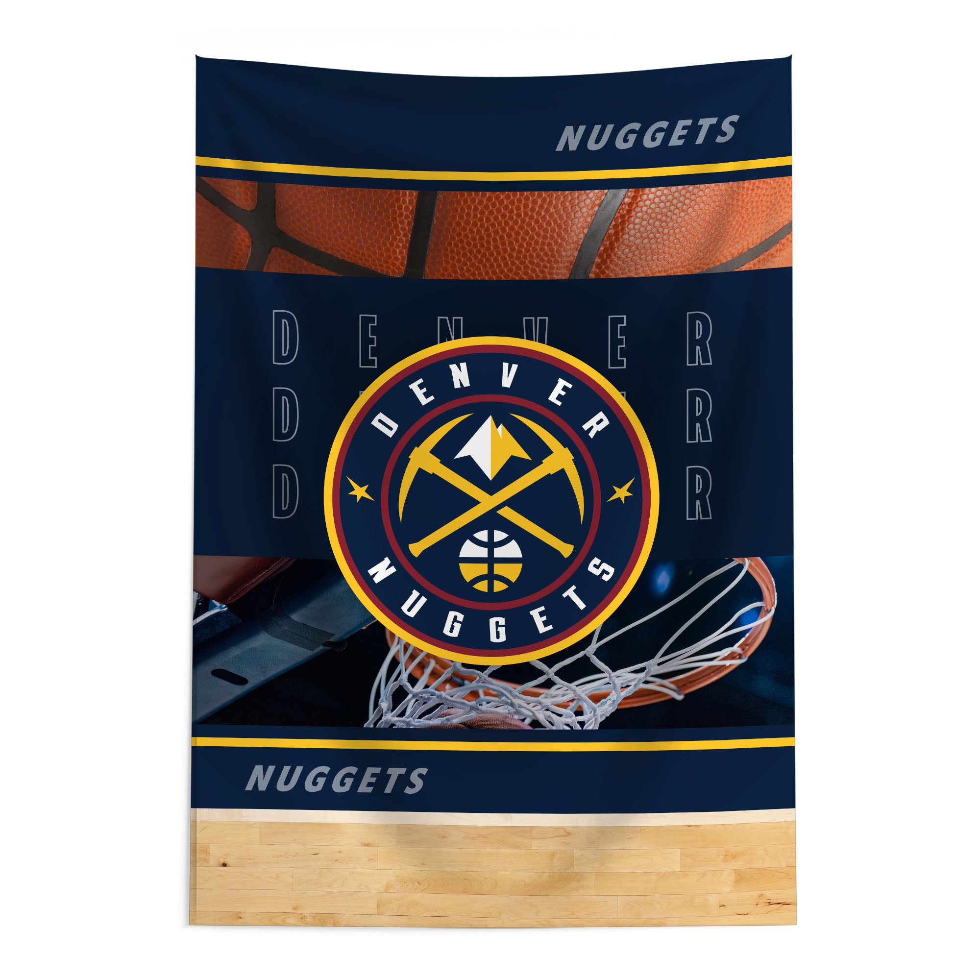 NBA Denver Nuggets Detailed Collage Wall Hanging Tapestry 24x36 inches