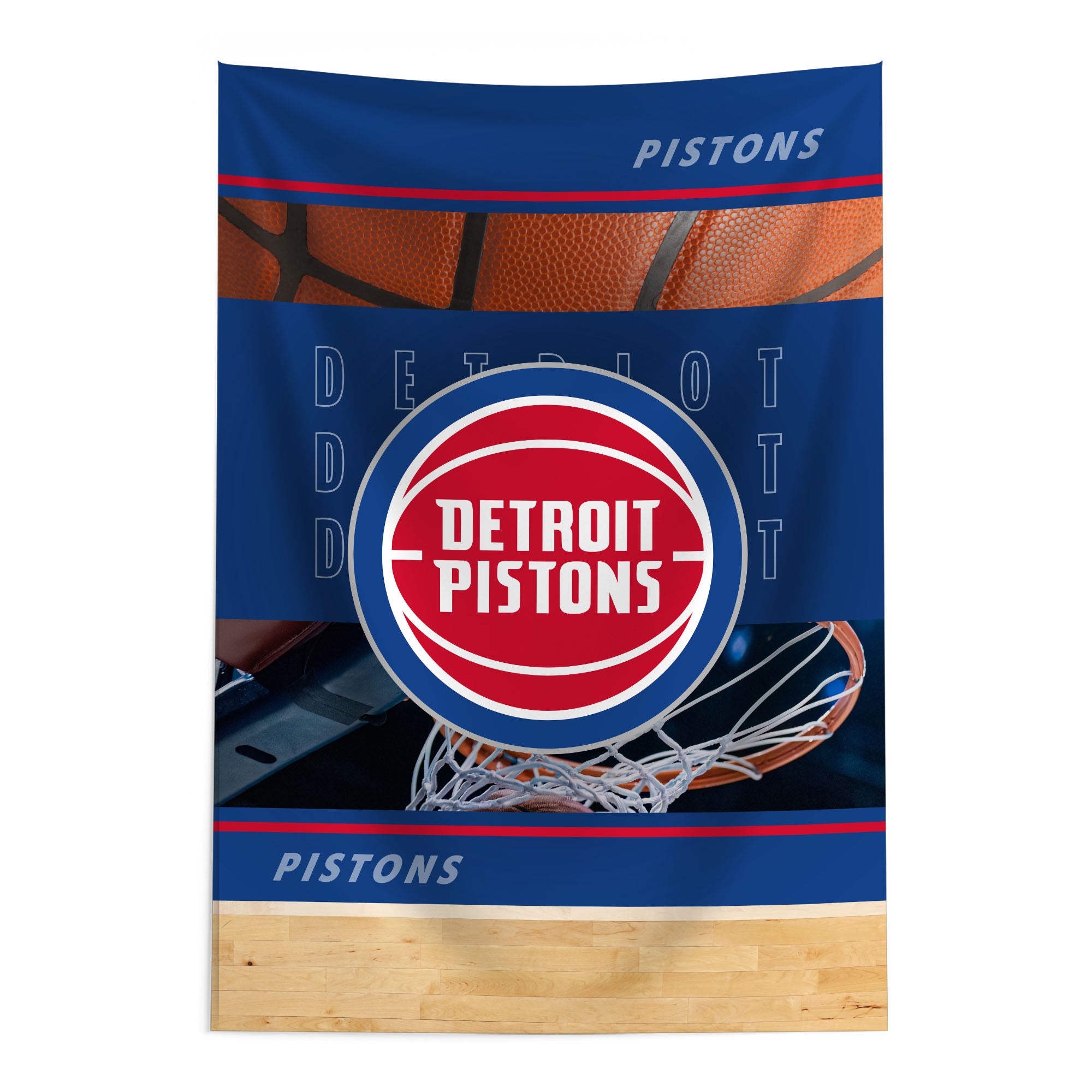 NBA Detroit Pistons Detailed Collage Wall Hanging Tapestry 24x36 inches