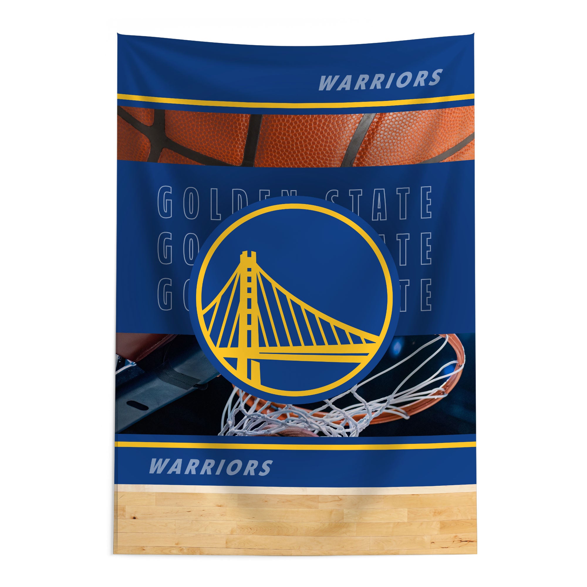 NBA Golden State Warriors Detailed Collage Wall Hanging Tapestry 24x36 inches
