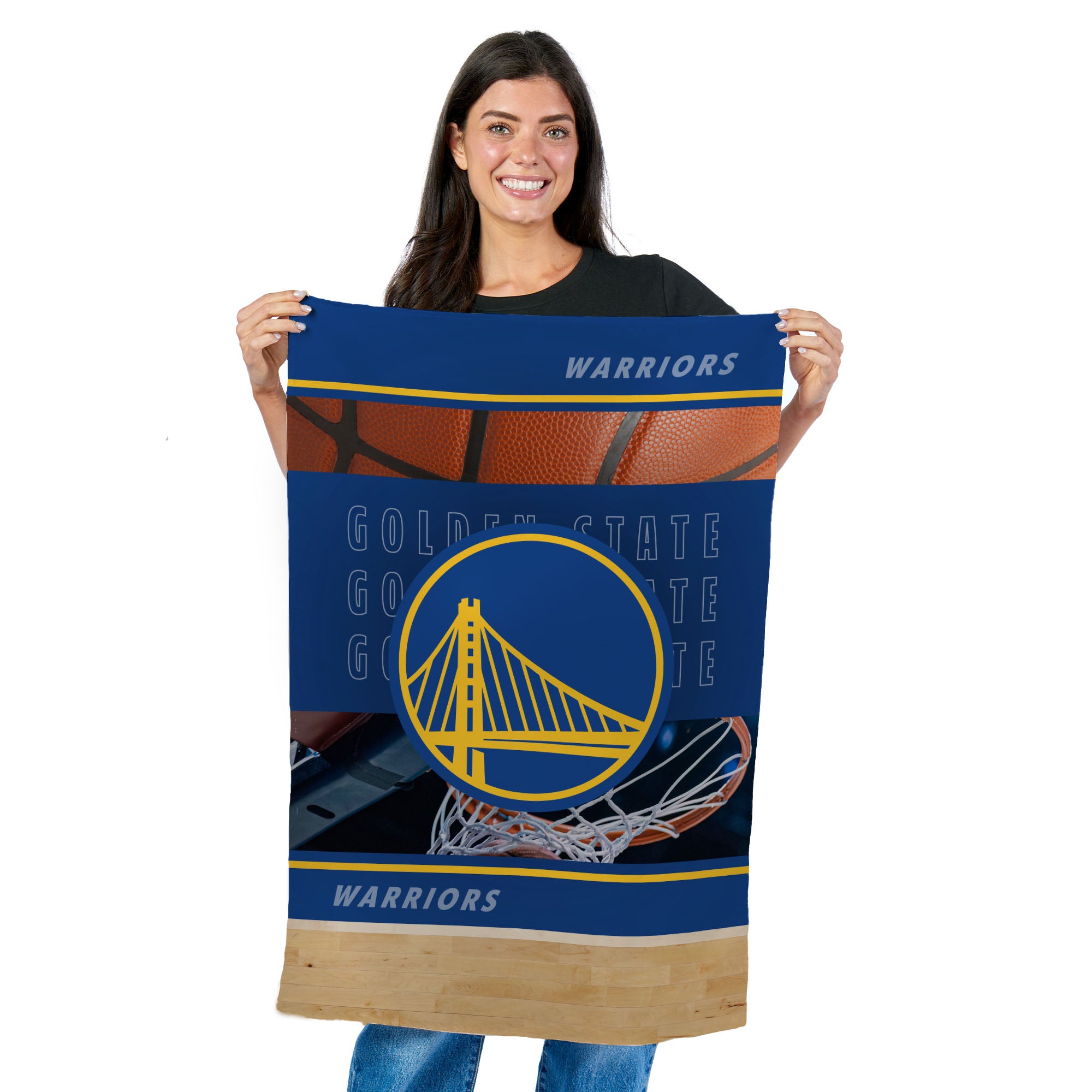NBA Golden State Warriors Detailed Collage Wall Hanging Tapestry 24x36 inches