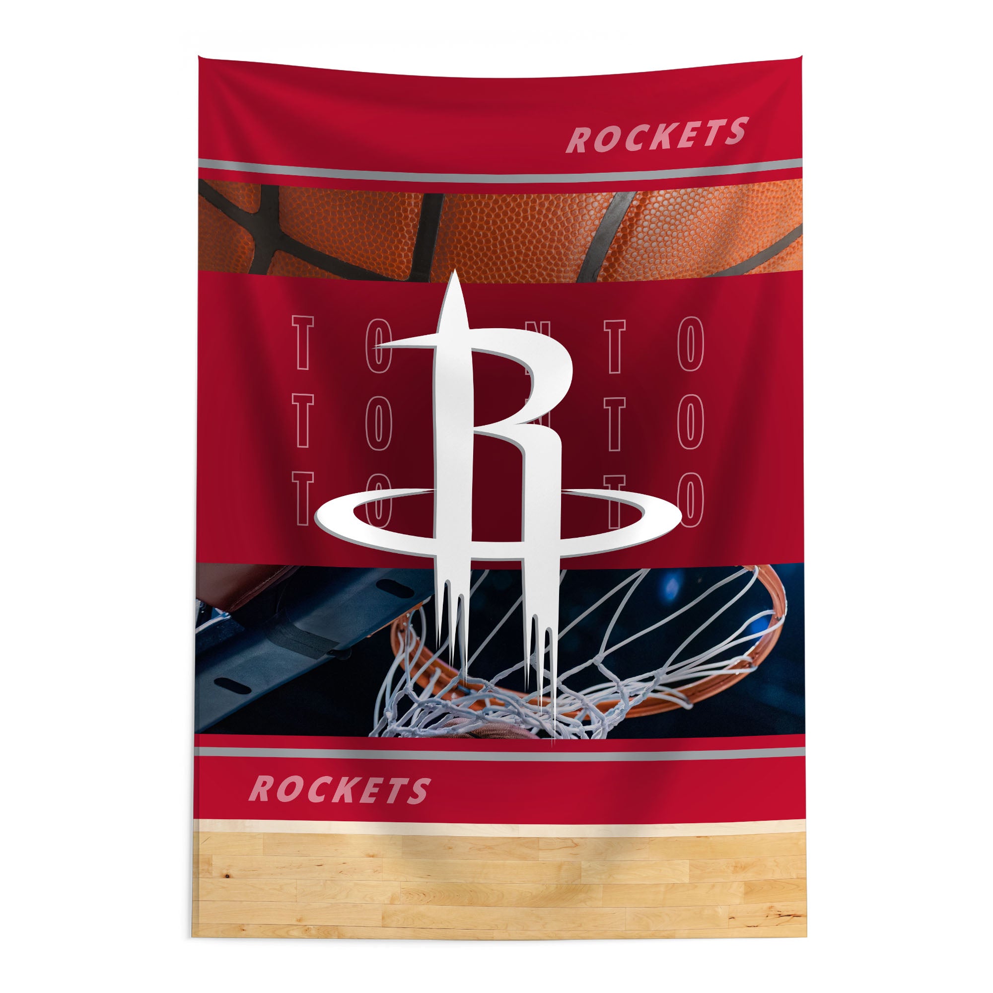 NBA Houston Rockets Detailed Collage Wall Hanging Tapestry 24x36 inches