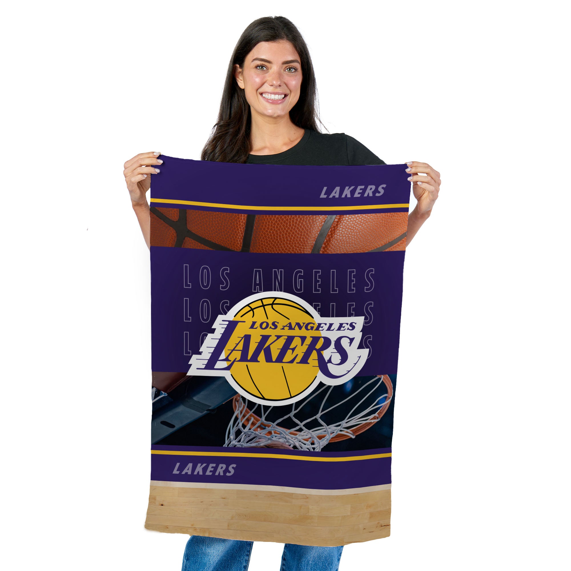 NBA Los Angeles Lakers Detailed Collage Wall Hanging Tapestry 24x36 inches