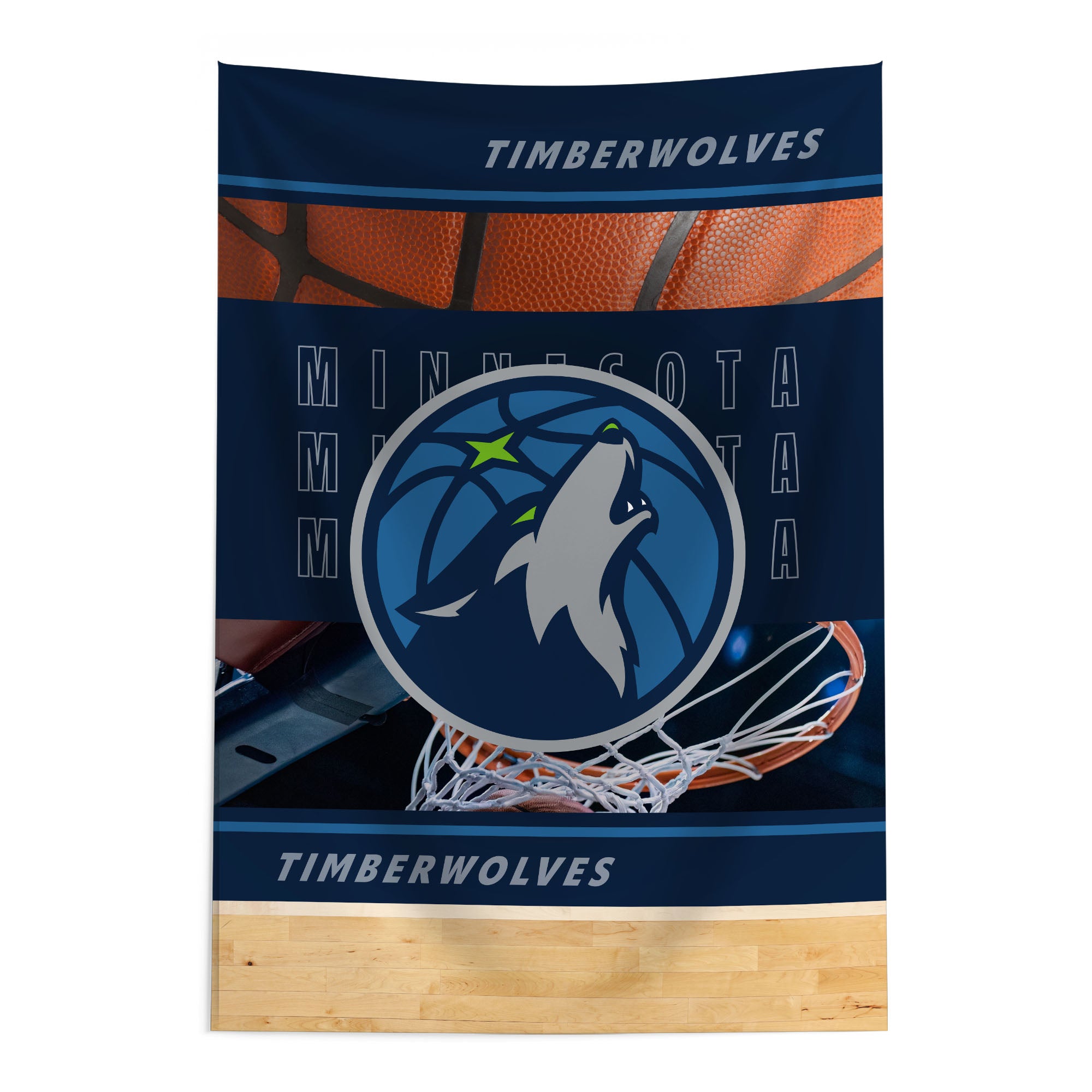 NBA Minnesota Timberwolves Detailed Collage Wall Hanging Tapestry 24x36 inches