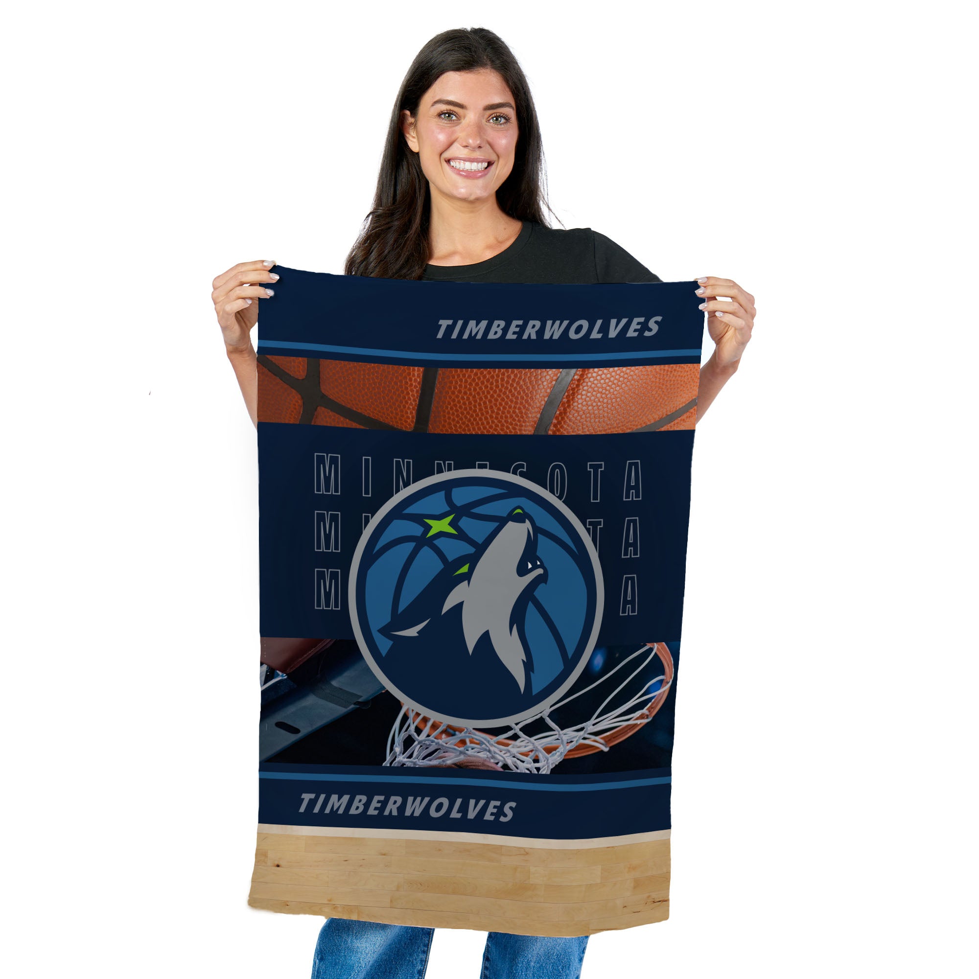 NBA Minnesota Timberwolves Detailed Collage Wall Hanging Tapestry 24x36 inches