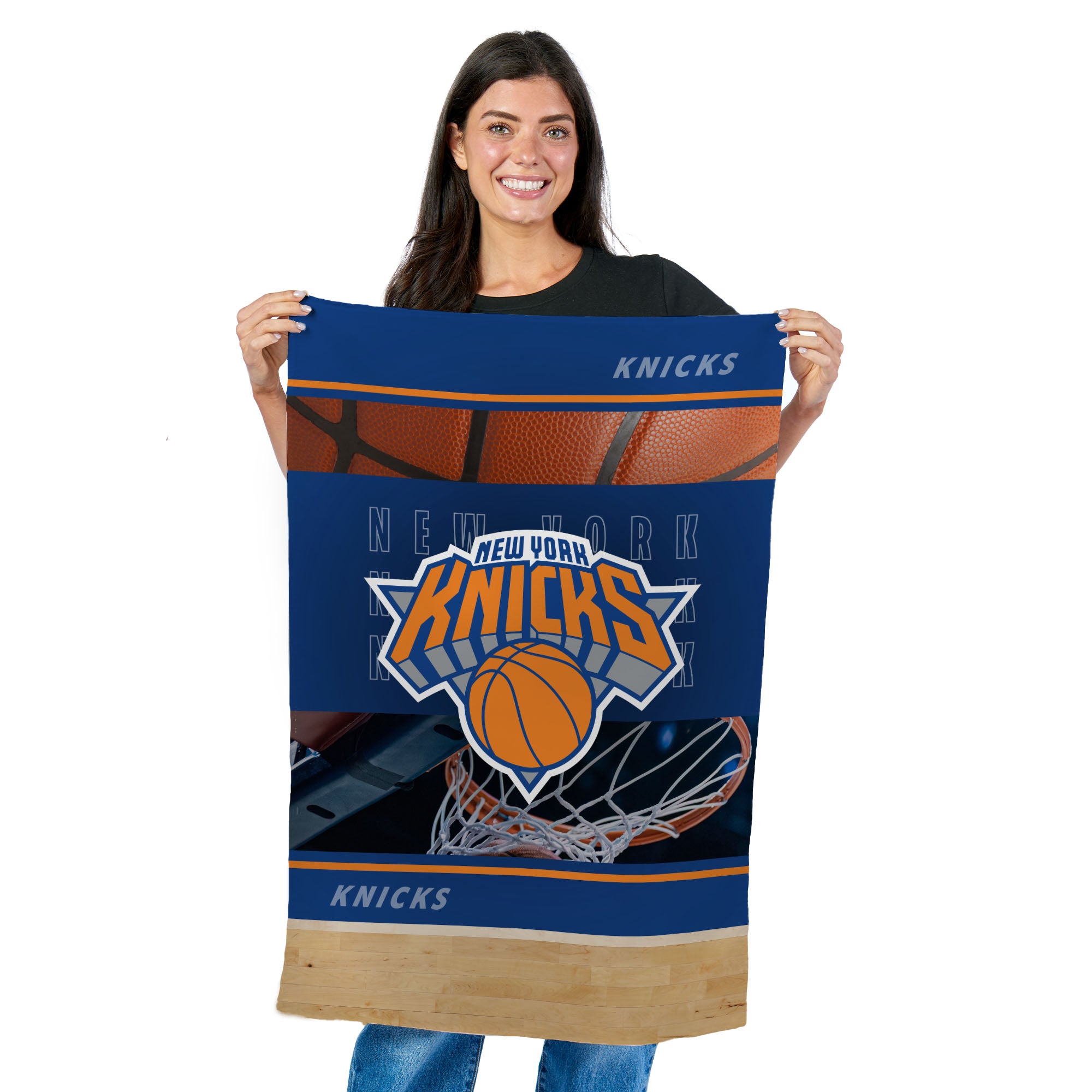 NBA New York Knicks Detailed Collage Wall Hanging Tapestry 24x36 inches