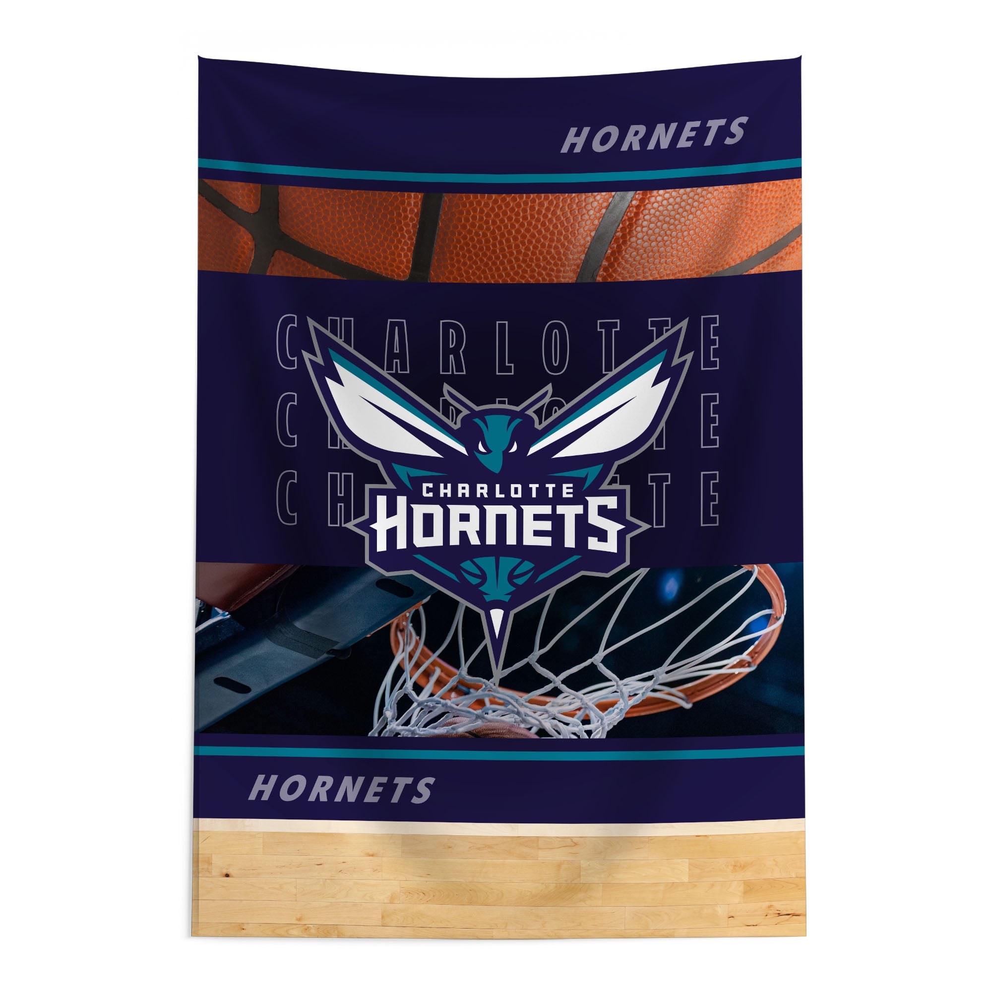 NBA Charlotte Hornets Detailed Collage Wall Hanging Tapestry 24x36 inches