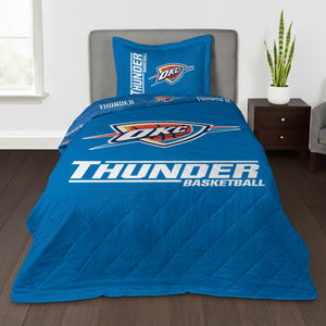 NBA Oklahoma City Thunder Summarize Quilted Throw Blanket and Sham Set 60×80 inches