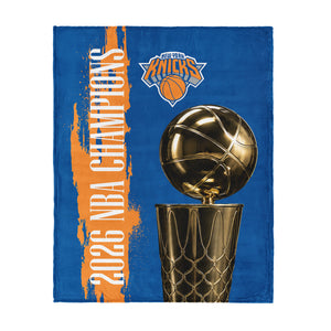 New York Knicks 2026 NBA Champions Exalted Silk Touch Throw Blanket 46x60 inches
