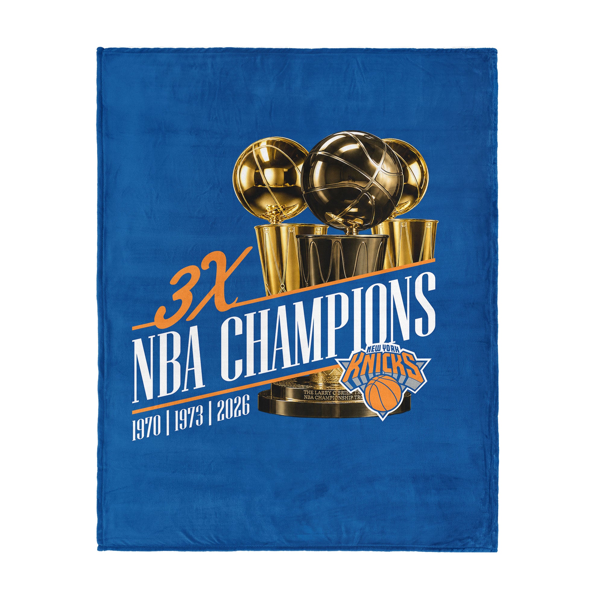 New York Knicks 2026 NBA Multi-Champs Runback Silk Touch Throw Blanket 46x60 inches