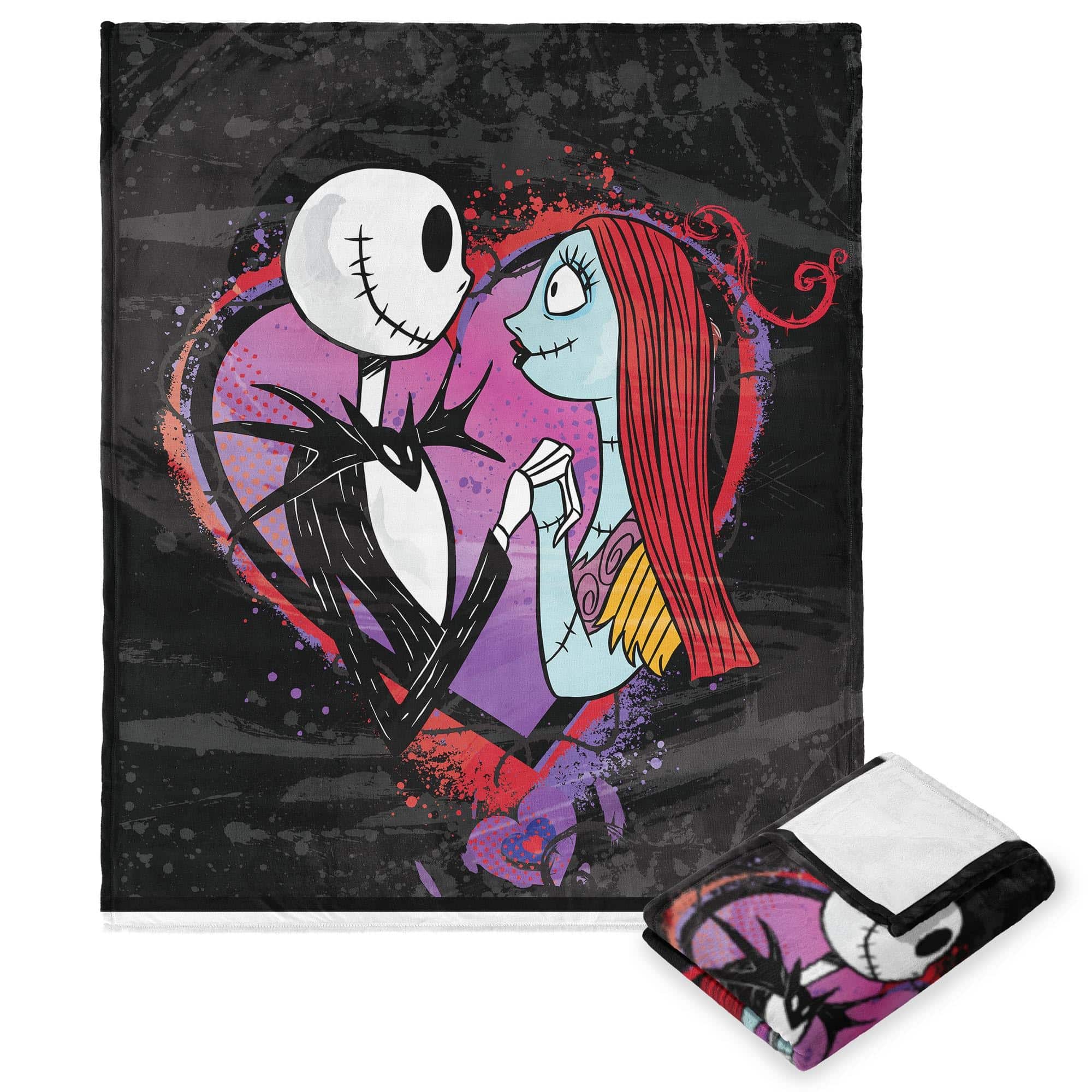 Disney Nightmare Before Christmas Frightful Yet Delightful Silk Touch Throw Blanket 50x60 Inches
