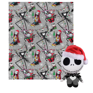 The Nightmare Before Christmas Freaky Festivities Character Hugger Pillow & Silk Touch Throw Blanket Set 40x50 Inches