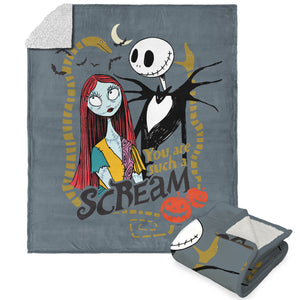 Disney Nightmare Before Christmas Such a Scream Silk Touch Sherpa Throw Blanket 50x60 Inches