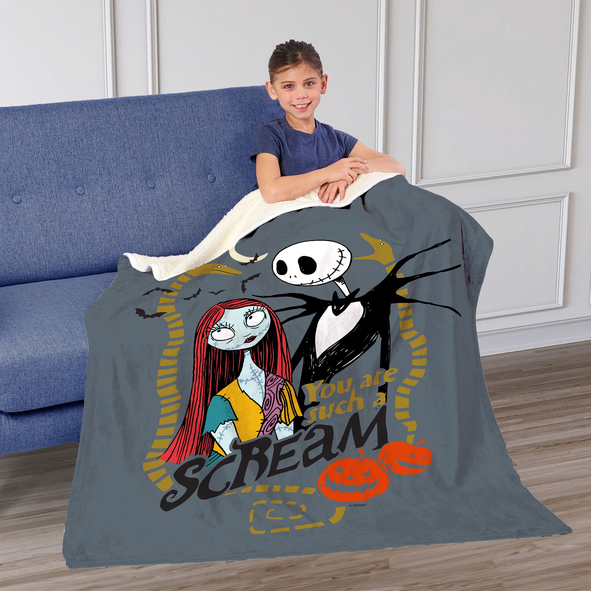 Disney Nightmare Before Christmas Such a Scream Silk Touch Sherpa Throw Blanket 50x60 Inches