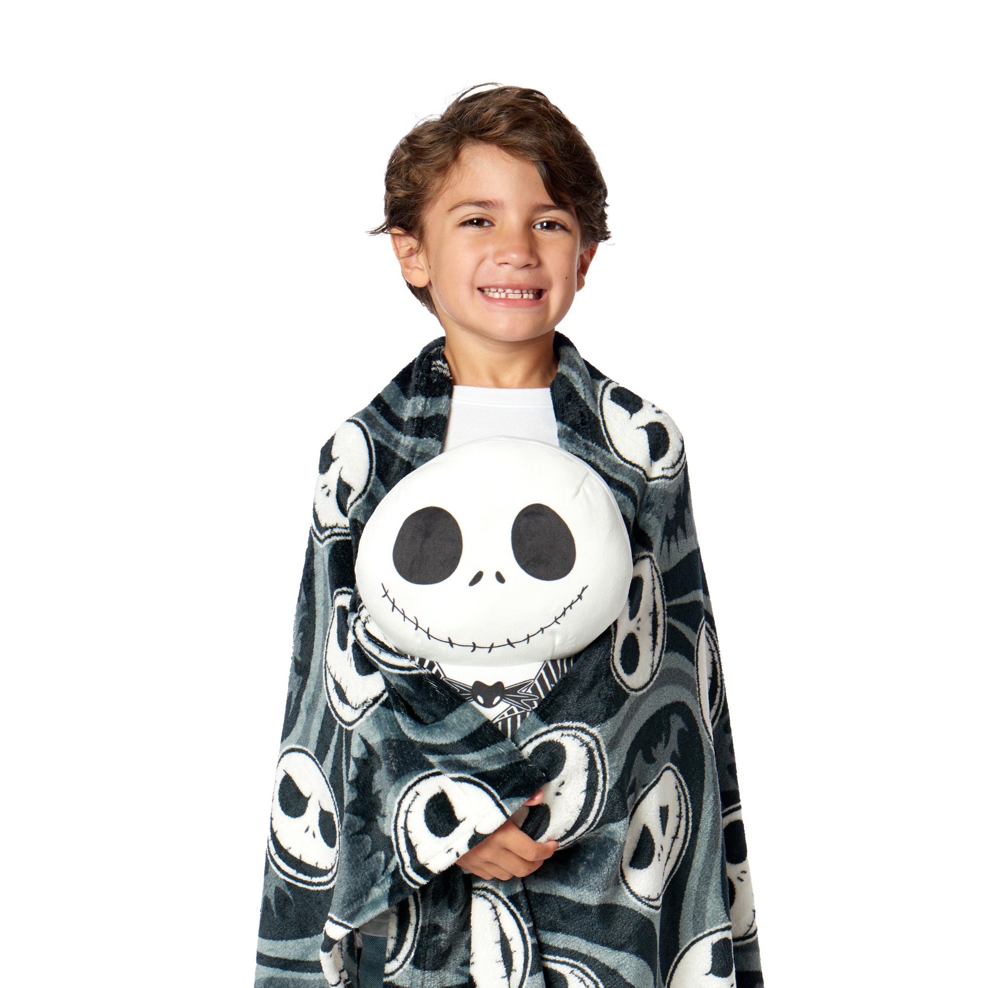 Disney The Nightmare Before Christmas Swirly Nightmare Silk Touch Throw Blanket 50X60 inches and Hugger Set, 11 Inches