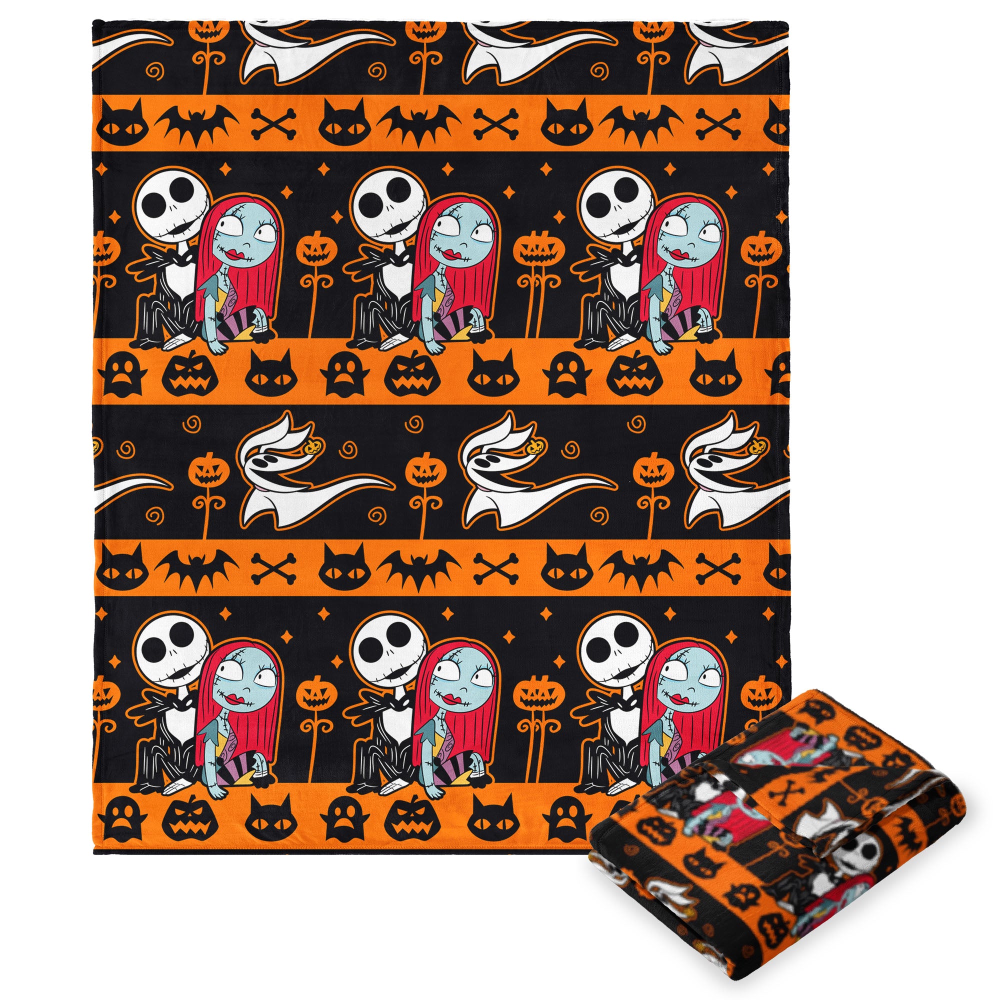Disney Nightmare Before Christmas Striped Nightmare Silk Touch Throw Blanket 50x70 Inches