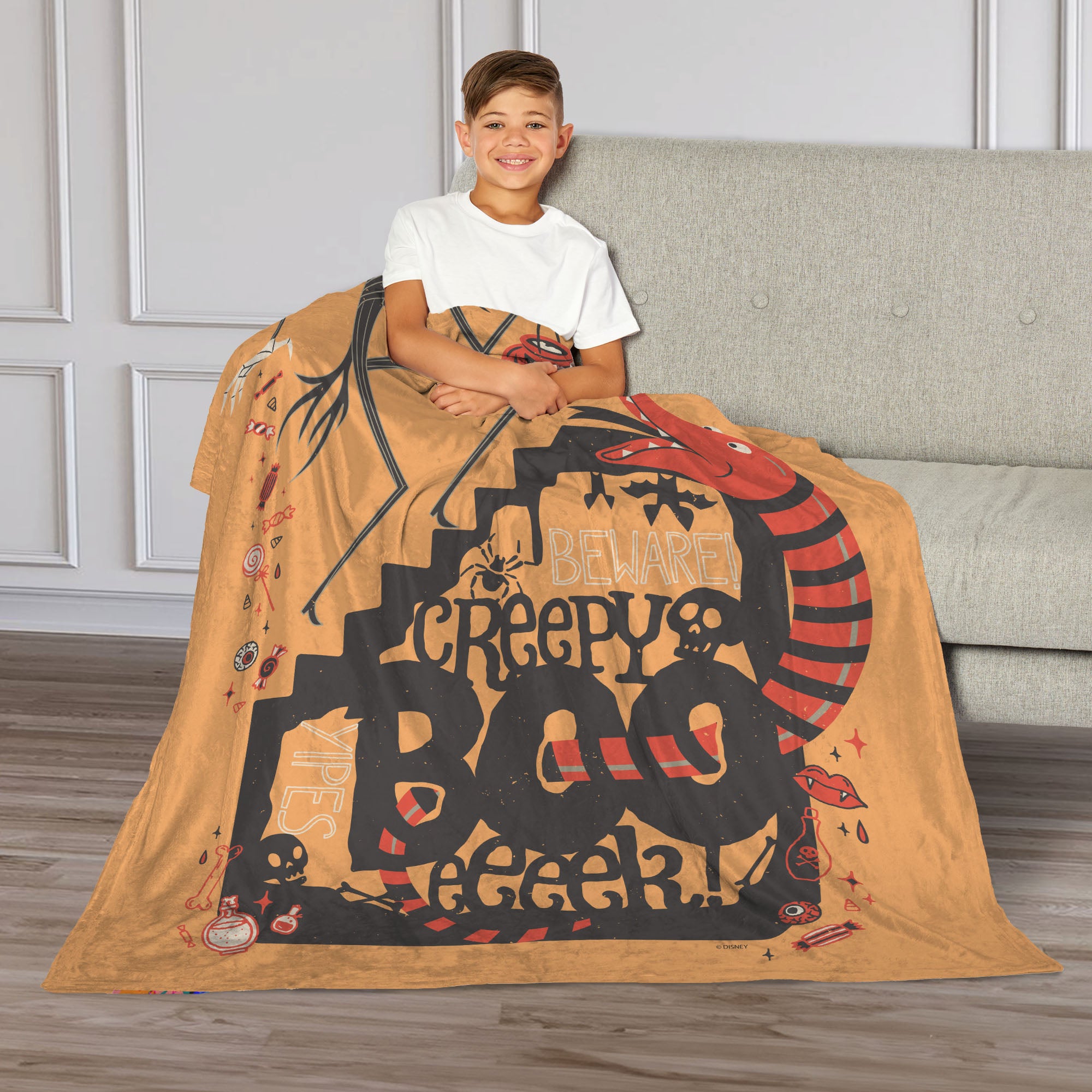 Disney Nightmare Before Christmas Nightmare Beware Silk Touch Throw Blanket 40x50 Inches