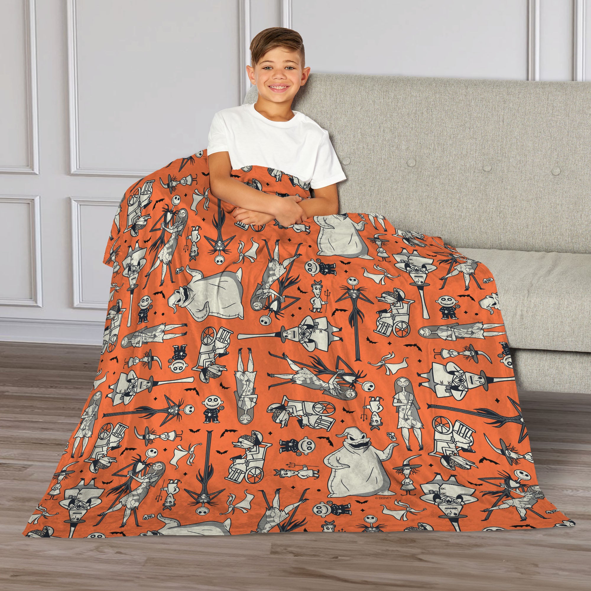 Disney Nightmare Before Christmas Nightmare Characters Silk Touch Throw Blanket 40x50 Inches