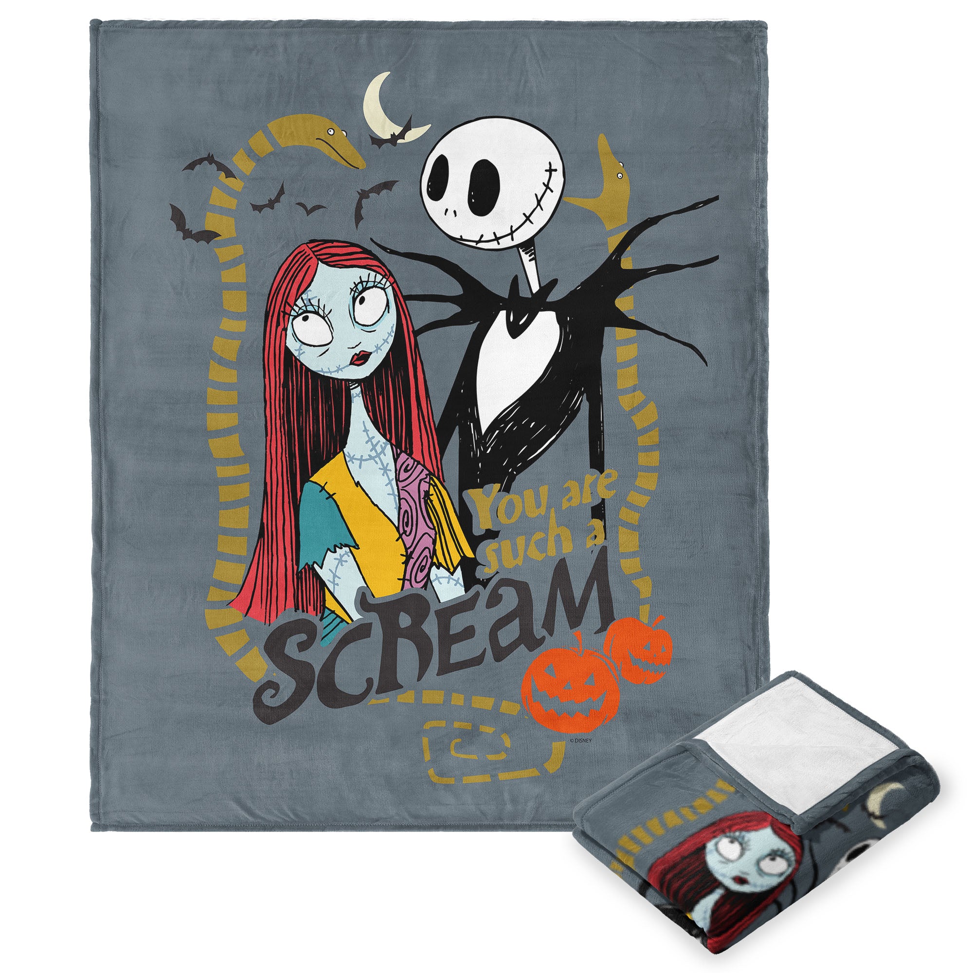 Disney Nightmare Before Christmas Such a Scream Silk Touch Throw Blanket 40x50 Inches