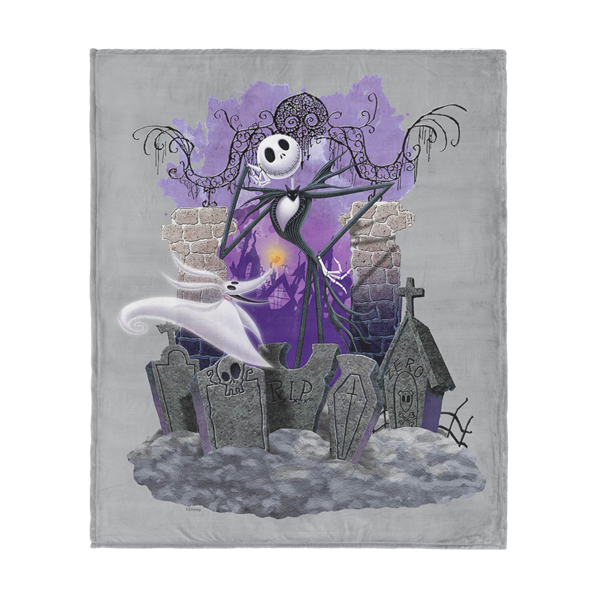 Disney Nightmare Before Christmas Rest in Peace Silk Touch Throw Blanket 46x60 inches
