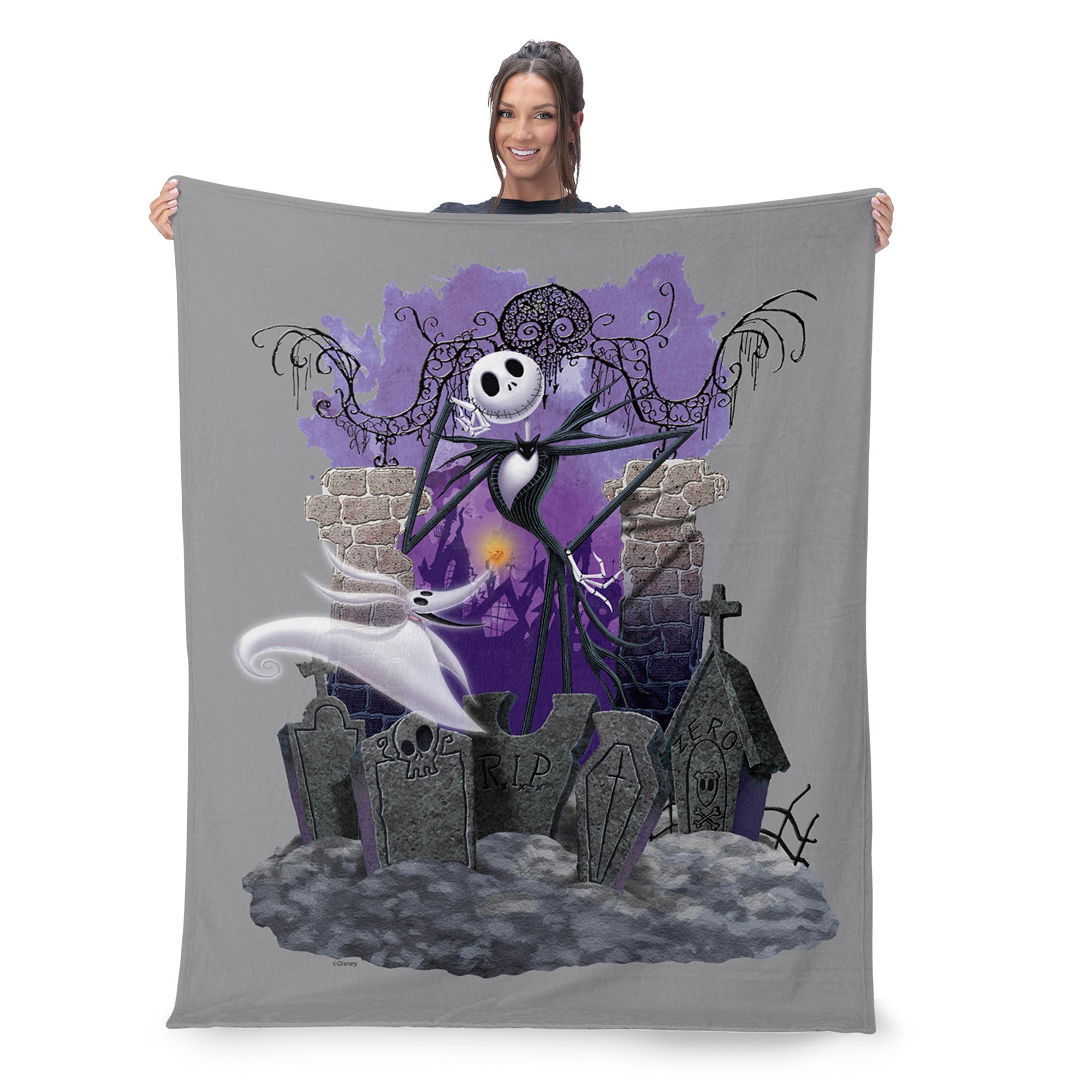 Disney Nightmare Before Christmas Rest in Peace Silk Touch Throw Blanket 46x60 inches