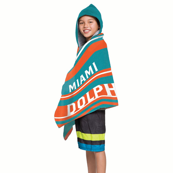 NFL Miami Dolphins Juvy Hooded Towel 21 x 51 Inches