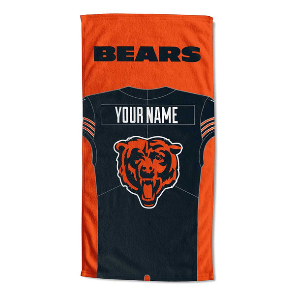 NFL Chicago Bears Jersey Personalized Beach Towel 30x60 Inches